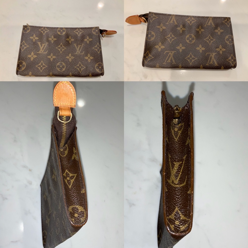 Louis Vuitton Brown Monogram Crossbody Pouch with Gold Chain - Picture 6 of 8
